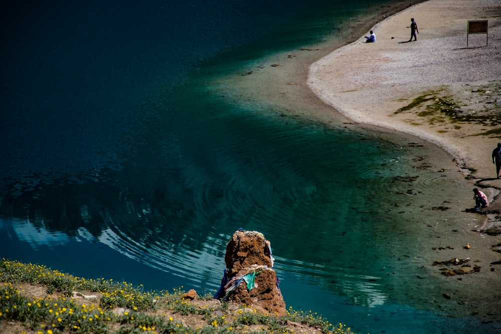 a person sitting on a beach