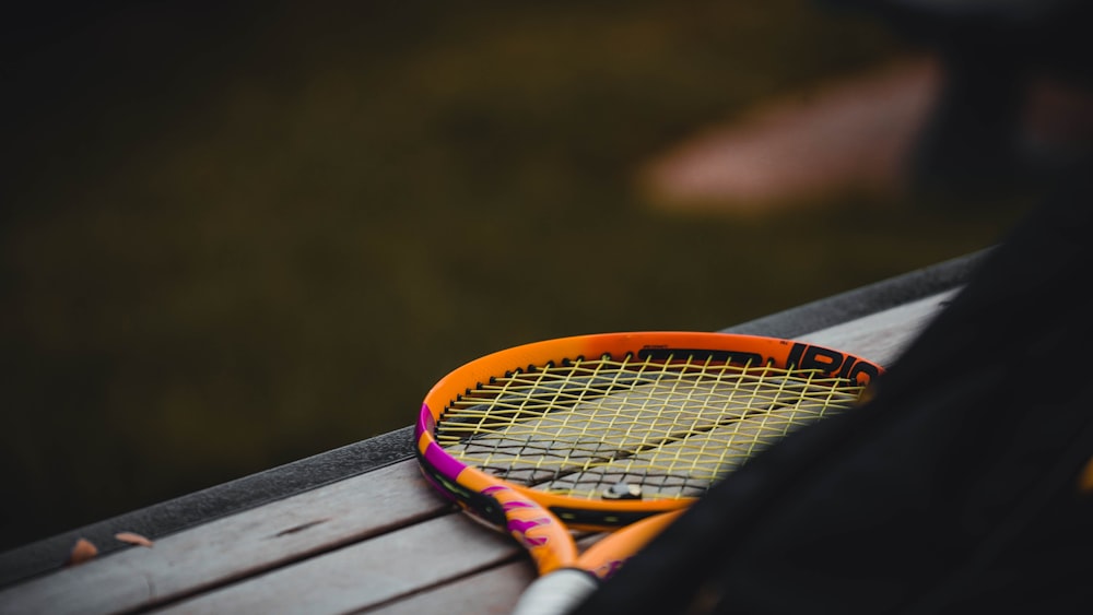 a tennis racket on a table