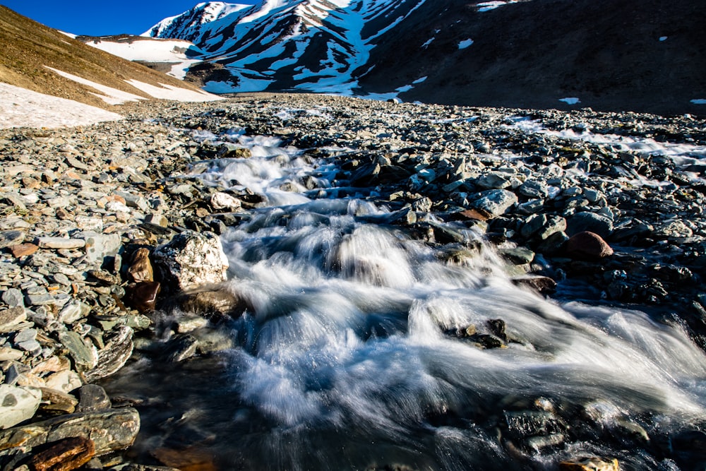 a river flowing through rocks