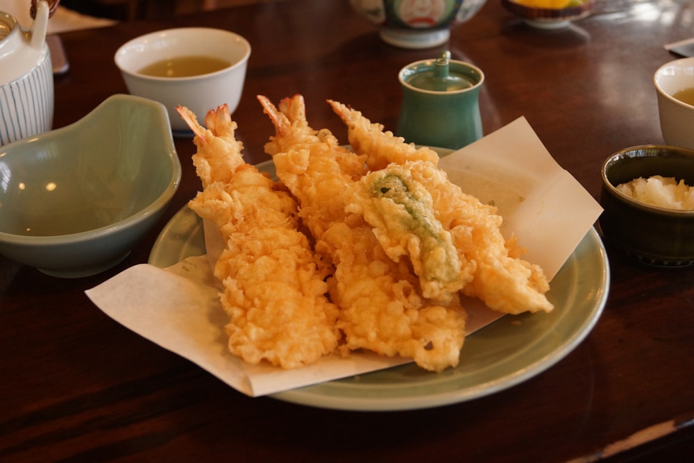 a plate of fried food