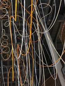 Modern office setup showing seamless network connectivity with glowing cables.