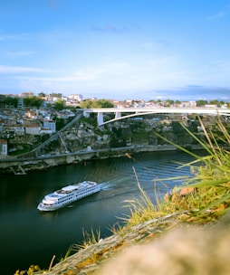 a boat on a river