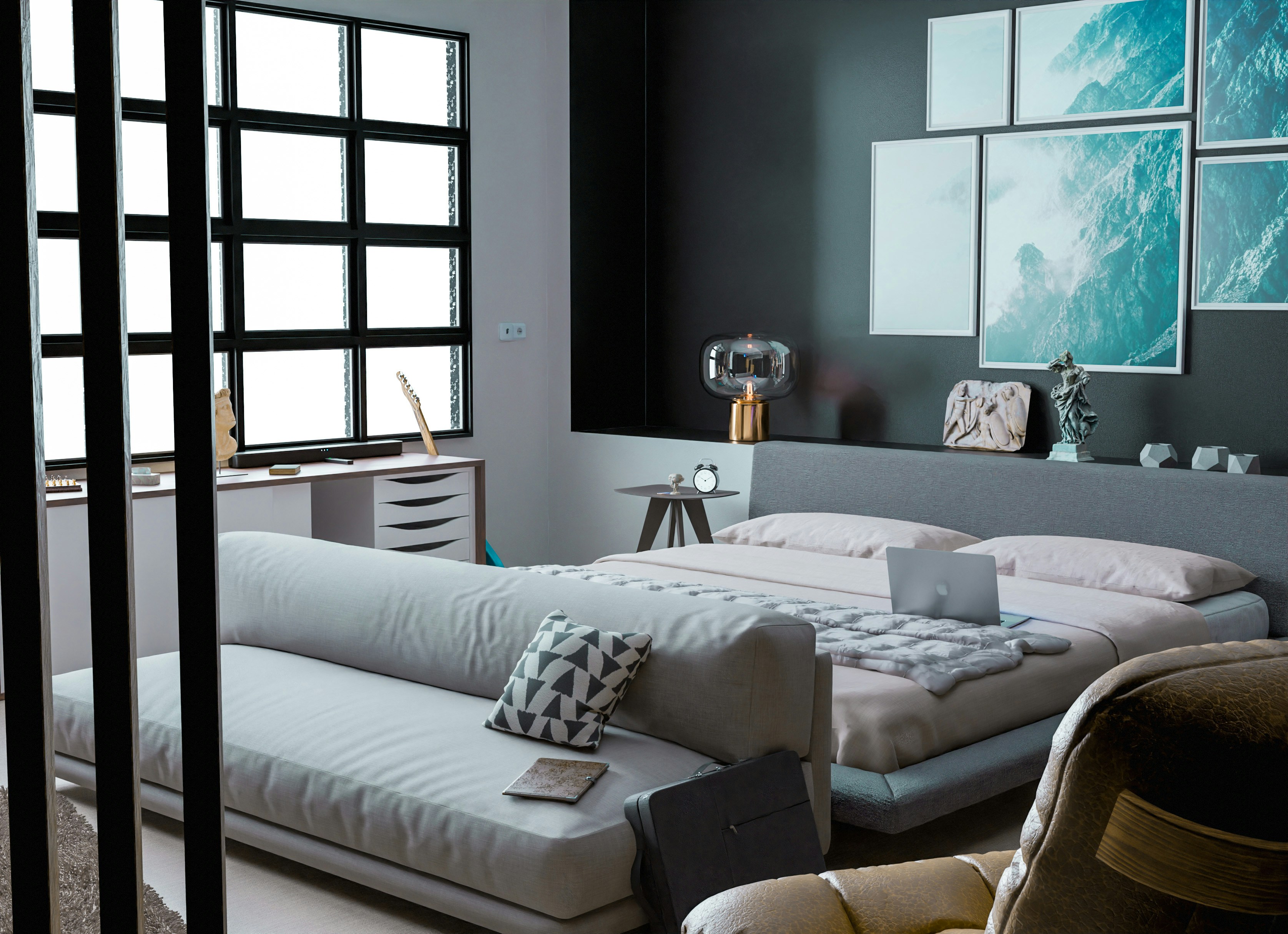 black white bedroom, wallpaper, Black and White Bedroom Decor: Stylish Design Tips 4