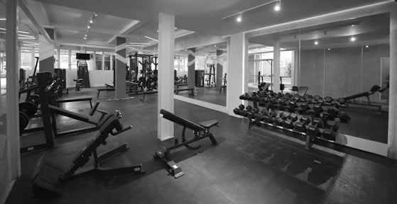 a gym with exercise equipment