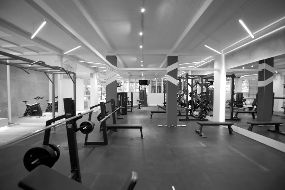 a gym with exercise equipment