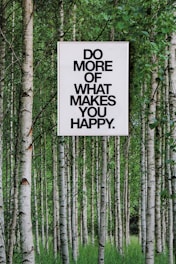 a sign in the woods
