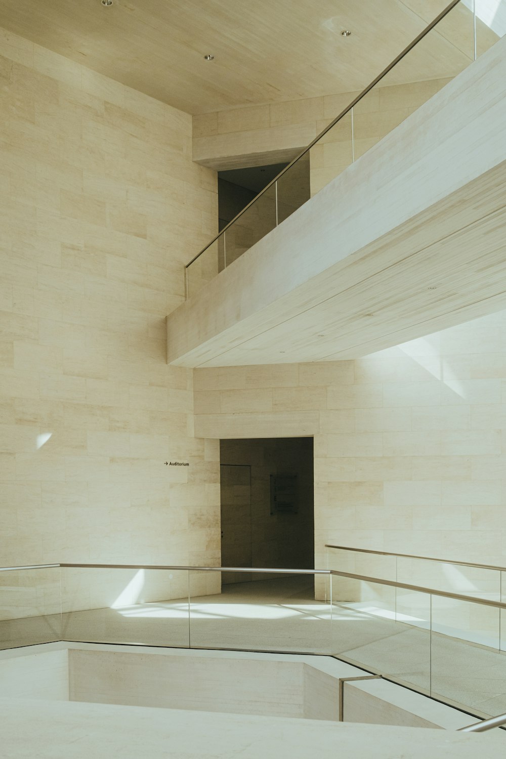 a staircase in a building