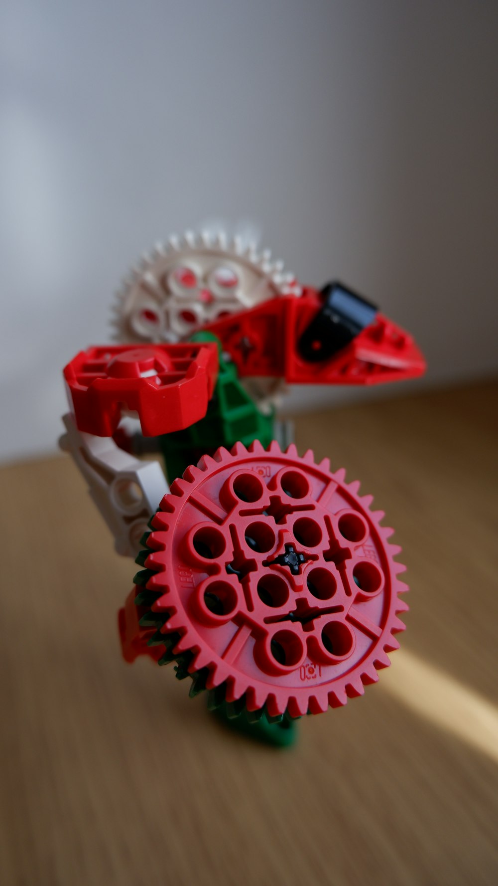 a red and white toy