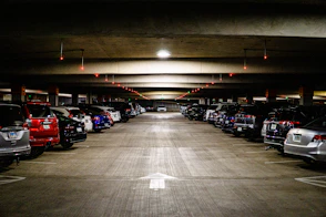 a parking lot full of cars