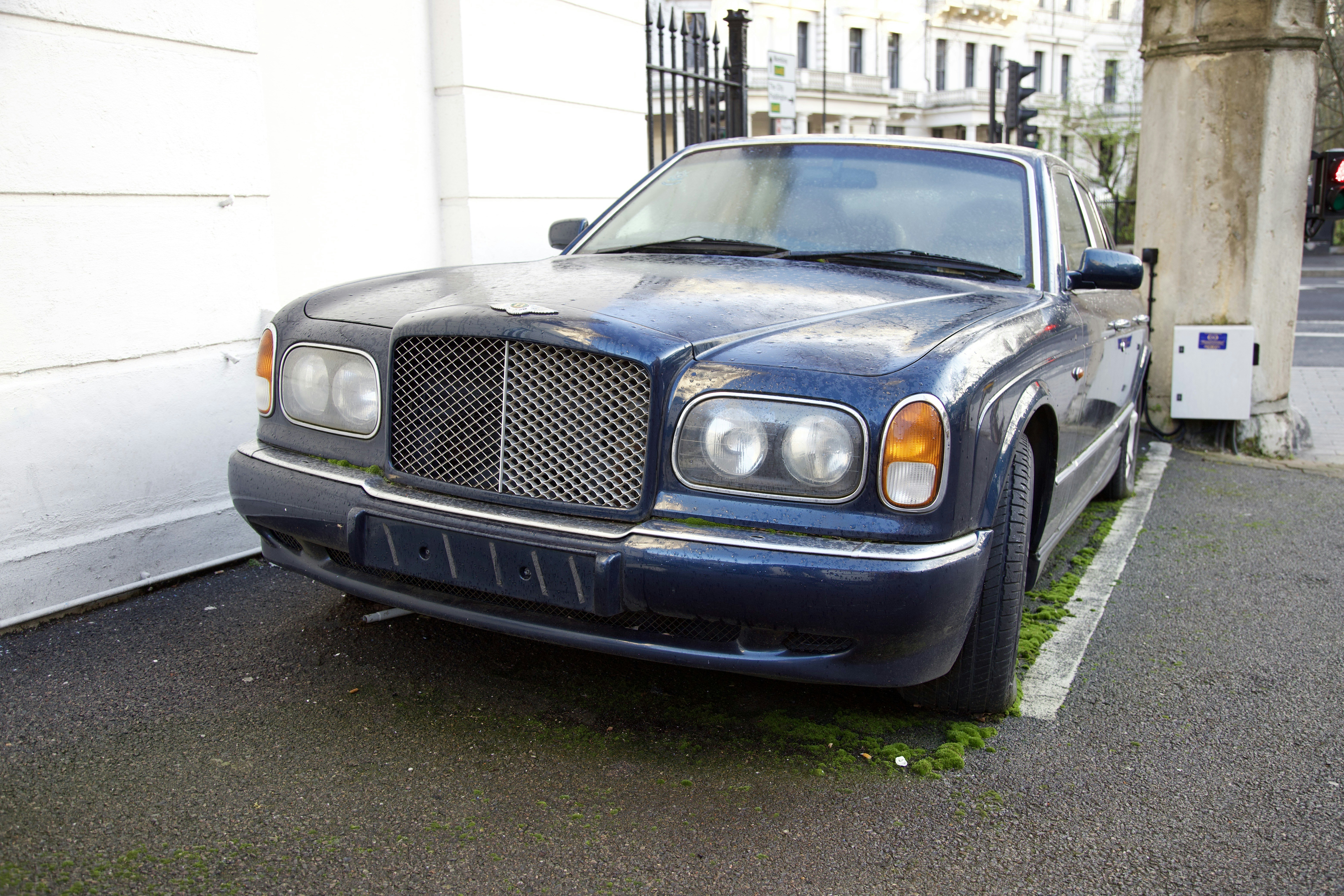 a car parked on the side of a road