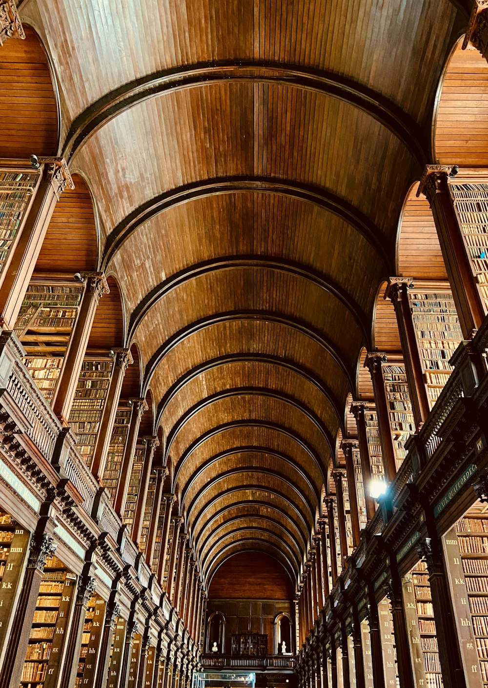 a large arched ceiling with many arches