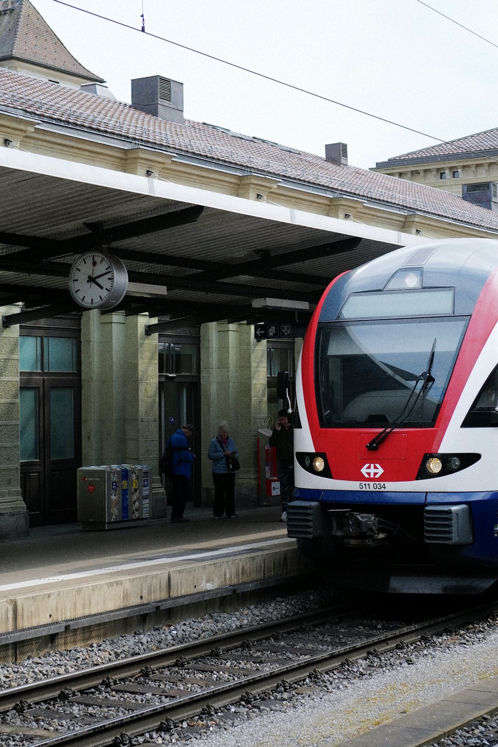 a train pulling into a station