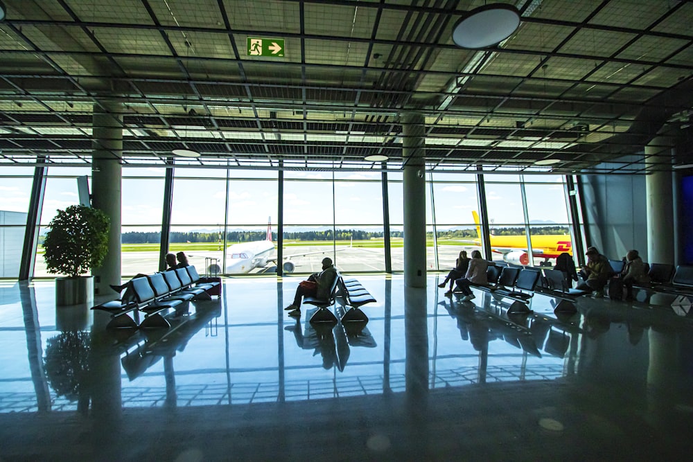 people sitting in a terminal