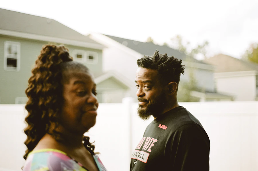 A couple in a Chicago-area neighborhood, considering their next home