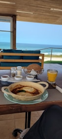 a table with food on it
