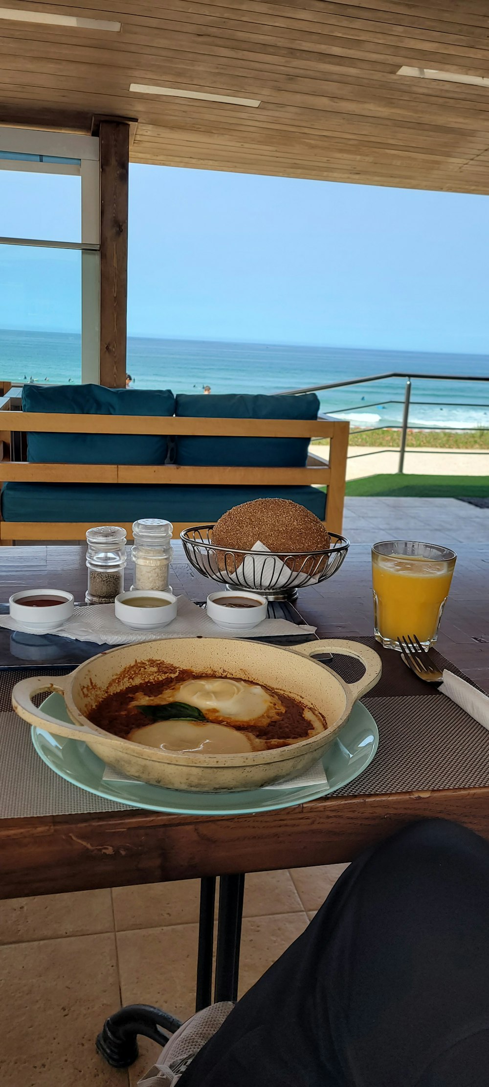 a table with food on it