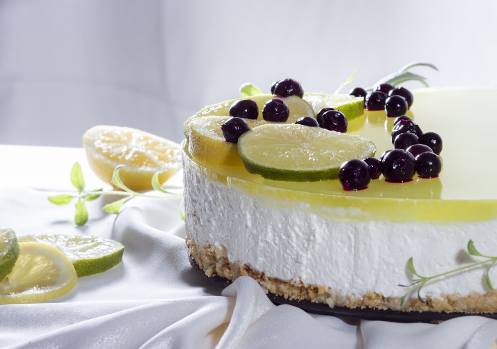 a cake with fruit on top