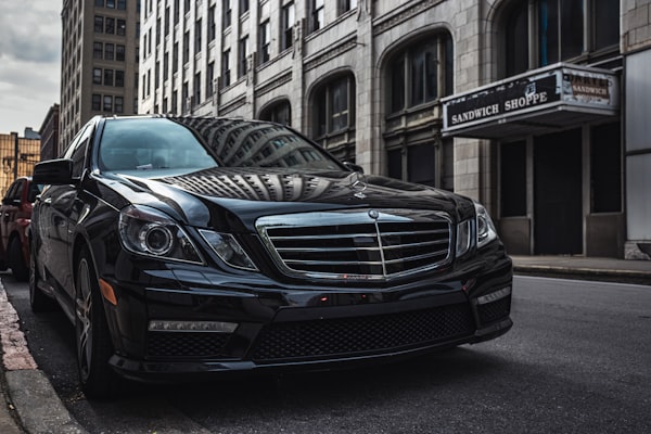 Luxury black sedan