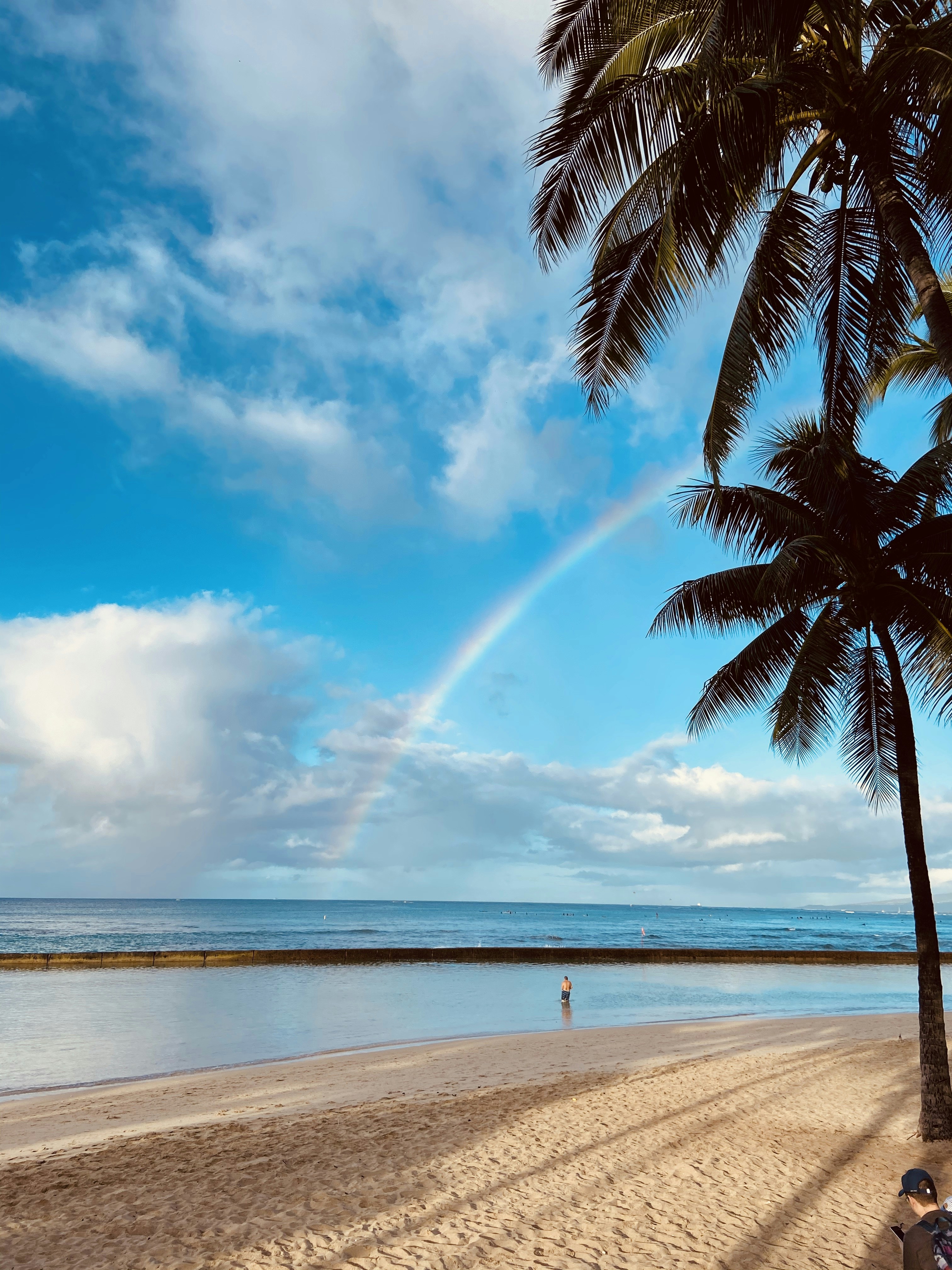 a person standing on a beach