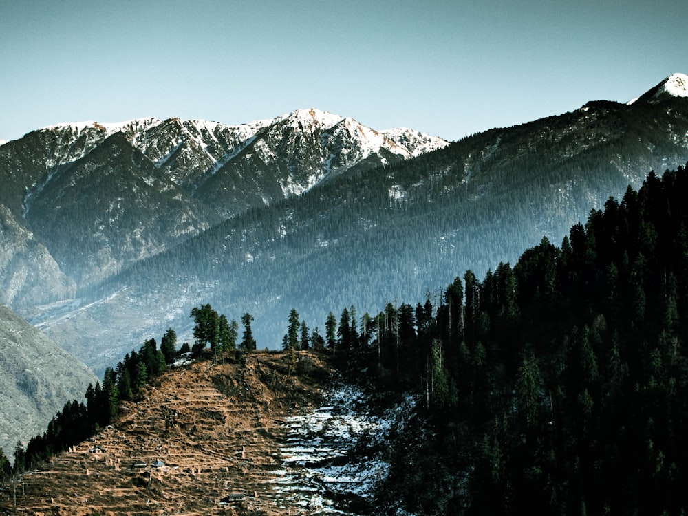 a river running through a snowy mountainous region