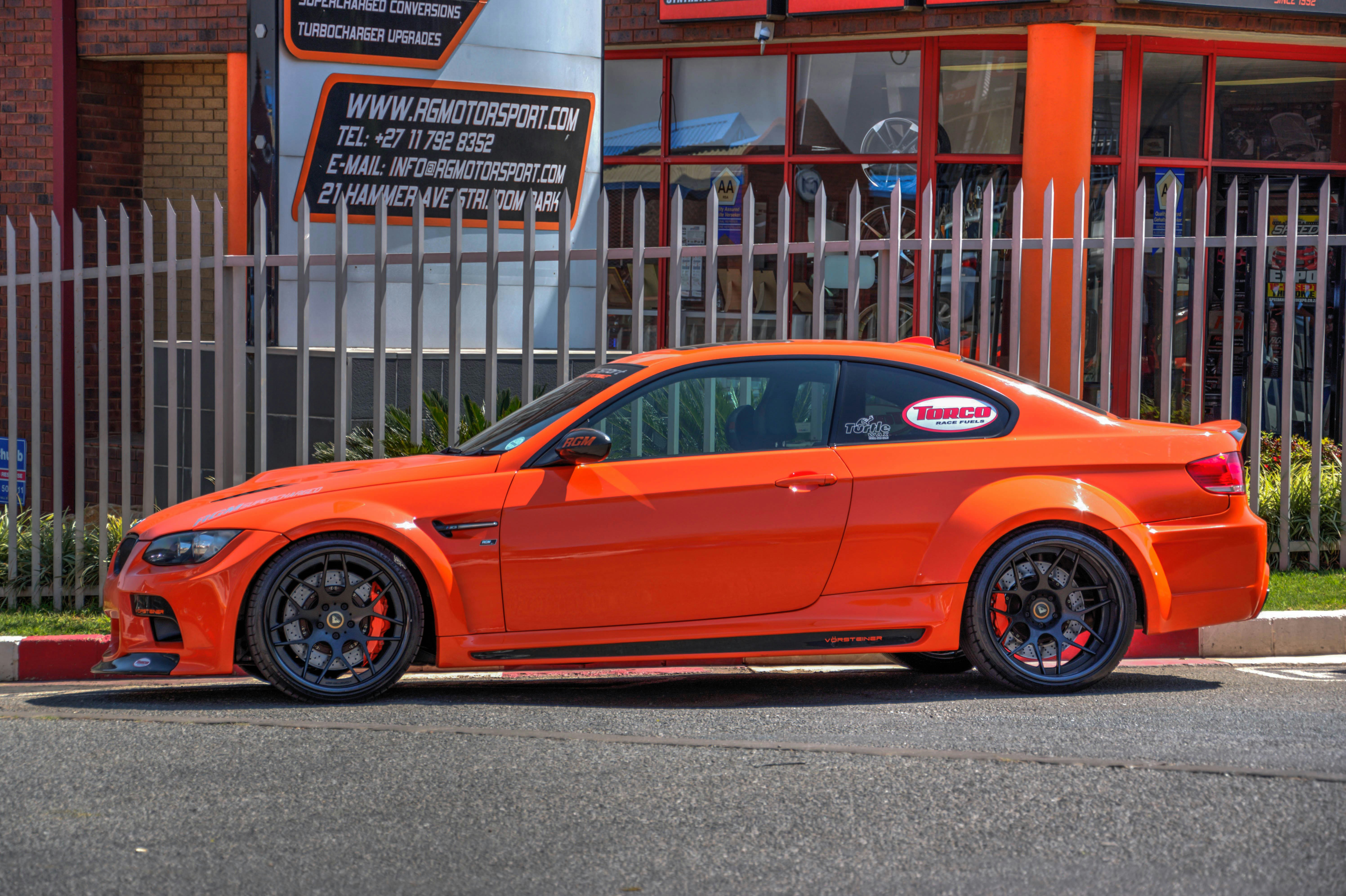 an orange sports car