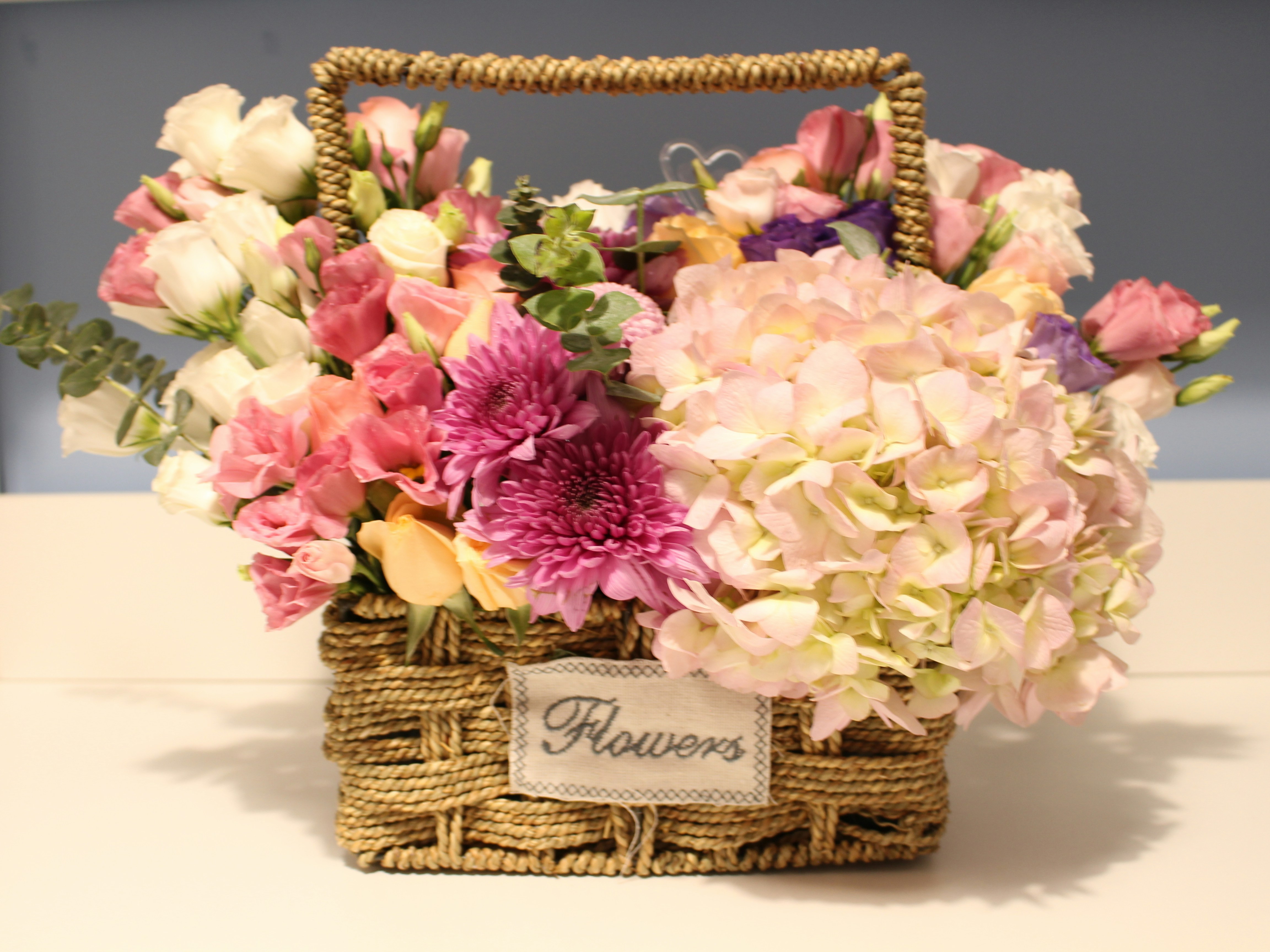 a basket of flowers