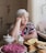 A vibrant image of Frau Schmidt in a restaurant setting.