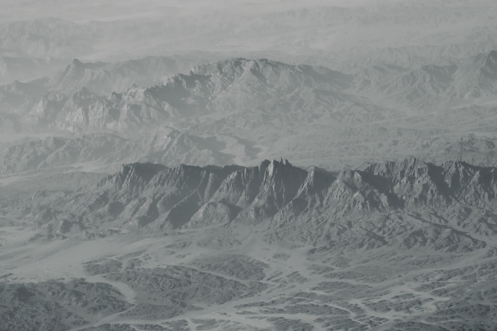 a mountain range with snow