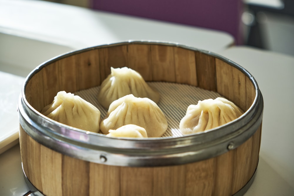 a bowl of dumplings