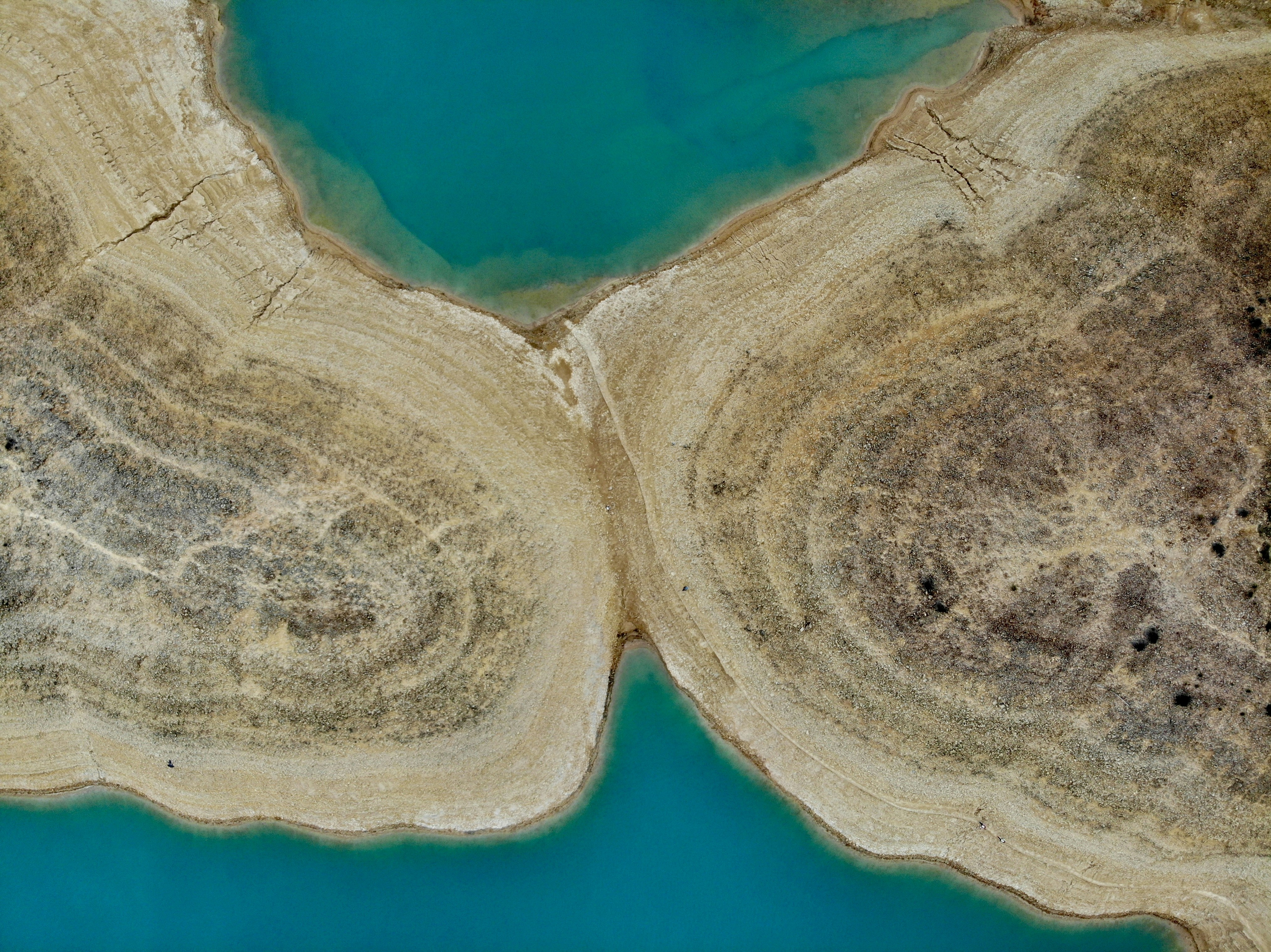 a satellite view of a landmass