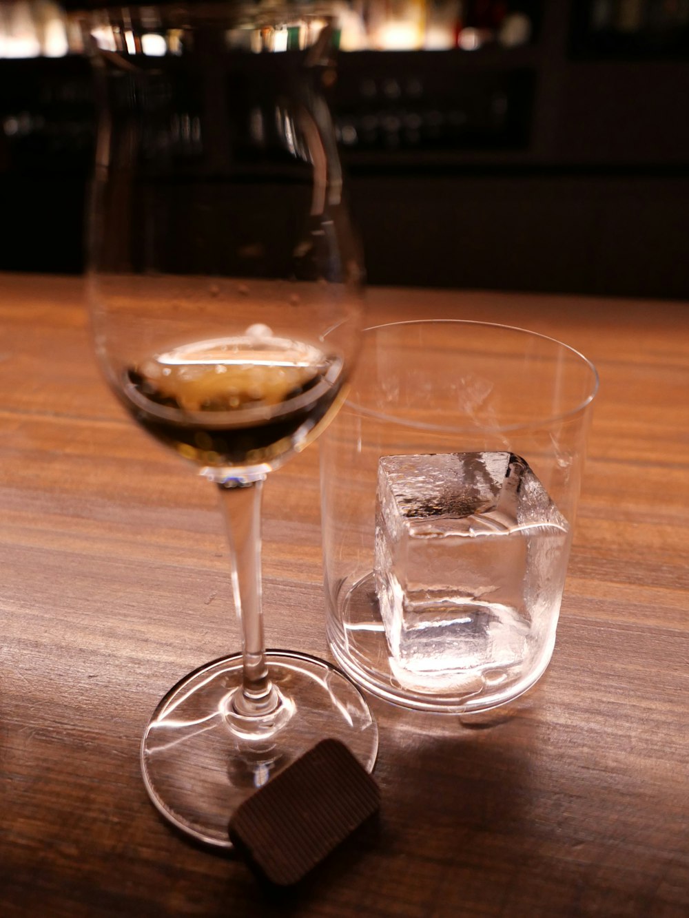 two glasses of wine on a table