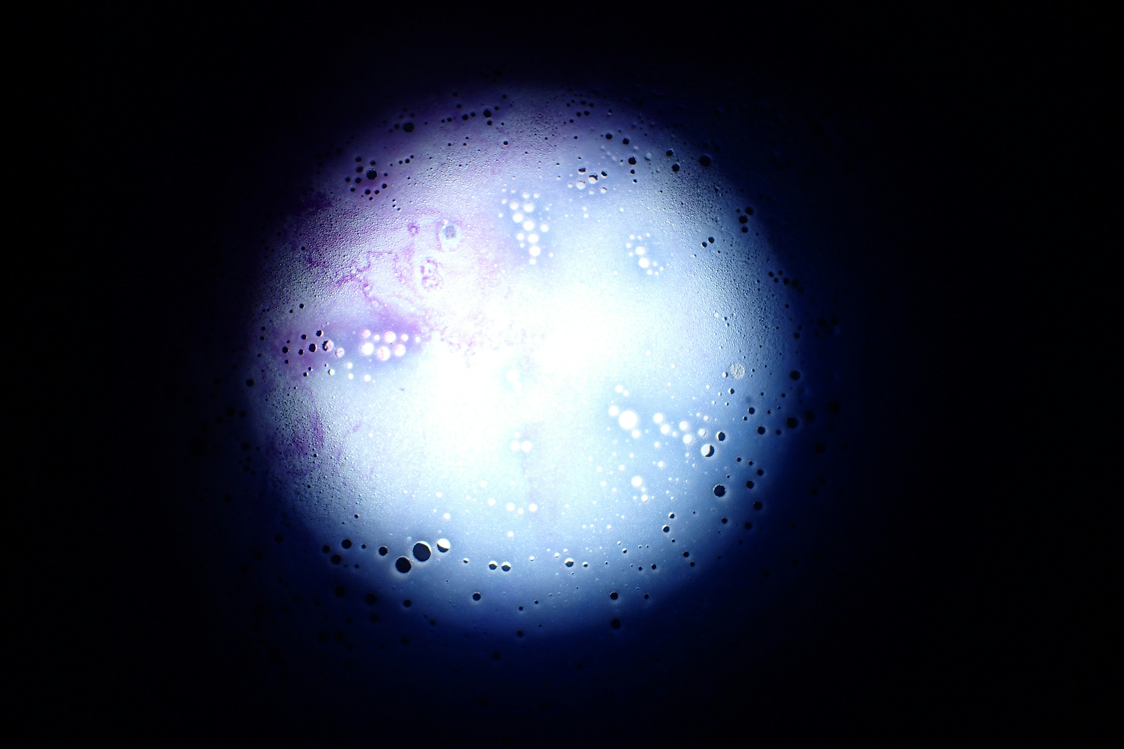 a blue light in the dark