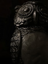 a black and white image of a monster