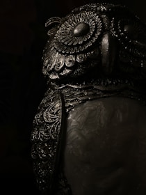a black and white image of a monster