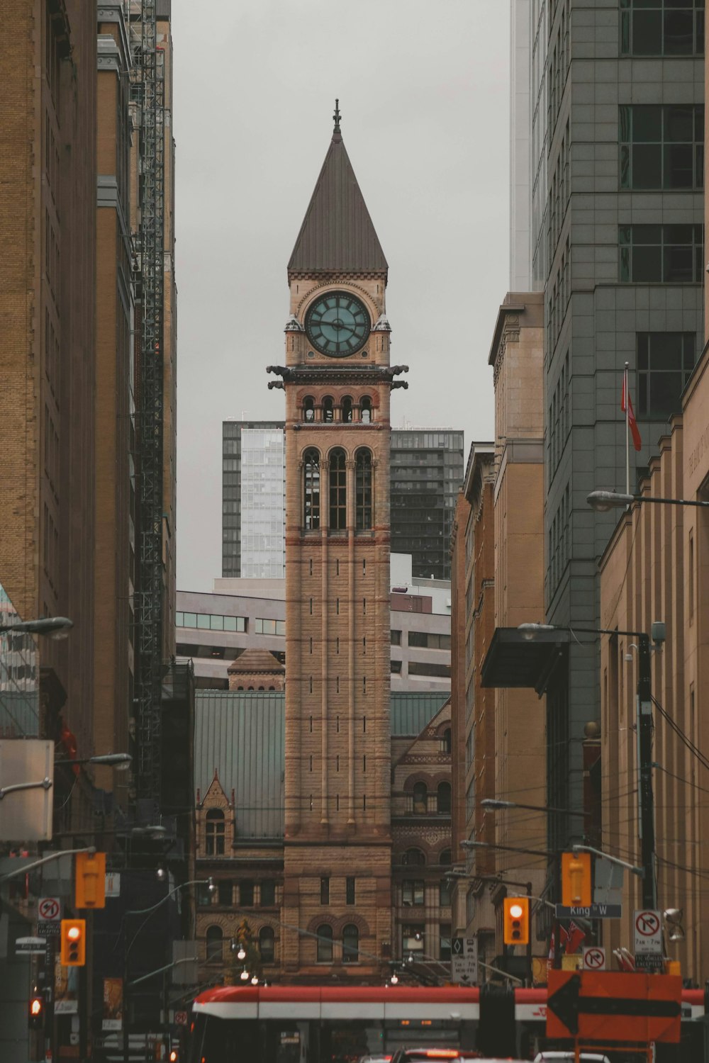 a clock tower in a city