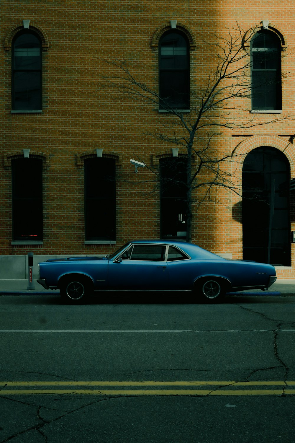 a car parked on the side of a street