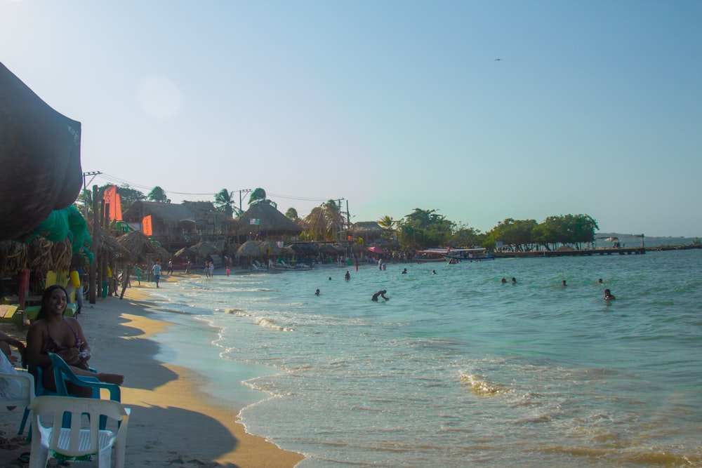 people swimming in the water