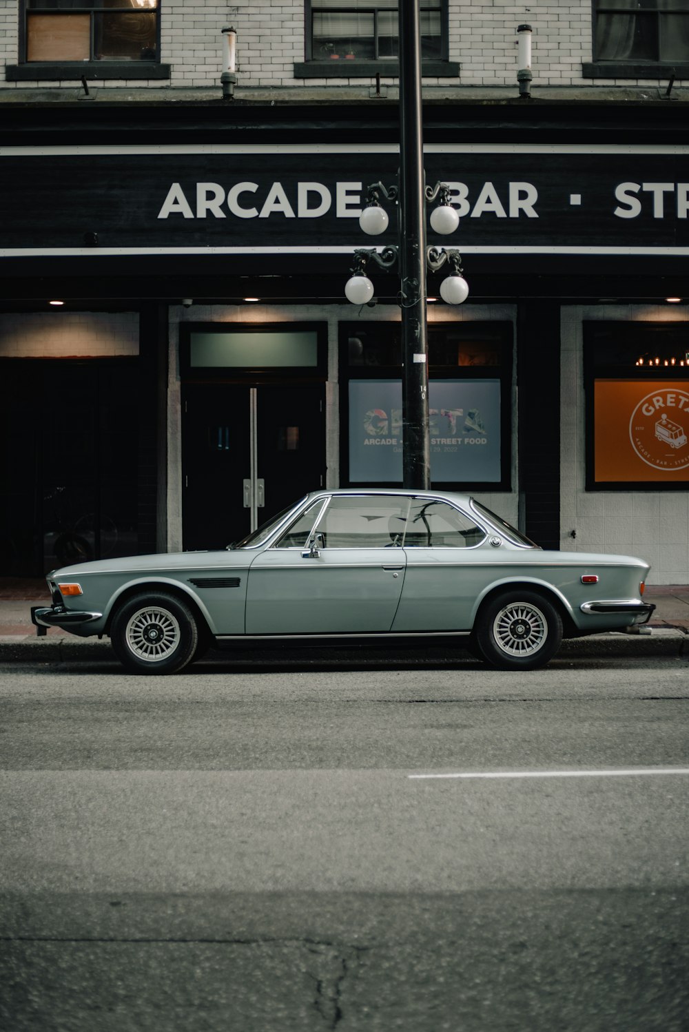 a car parked outside a building