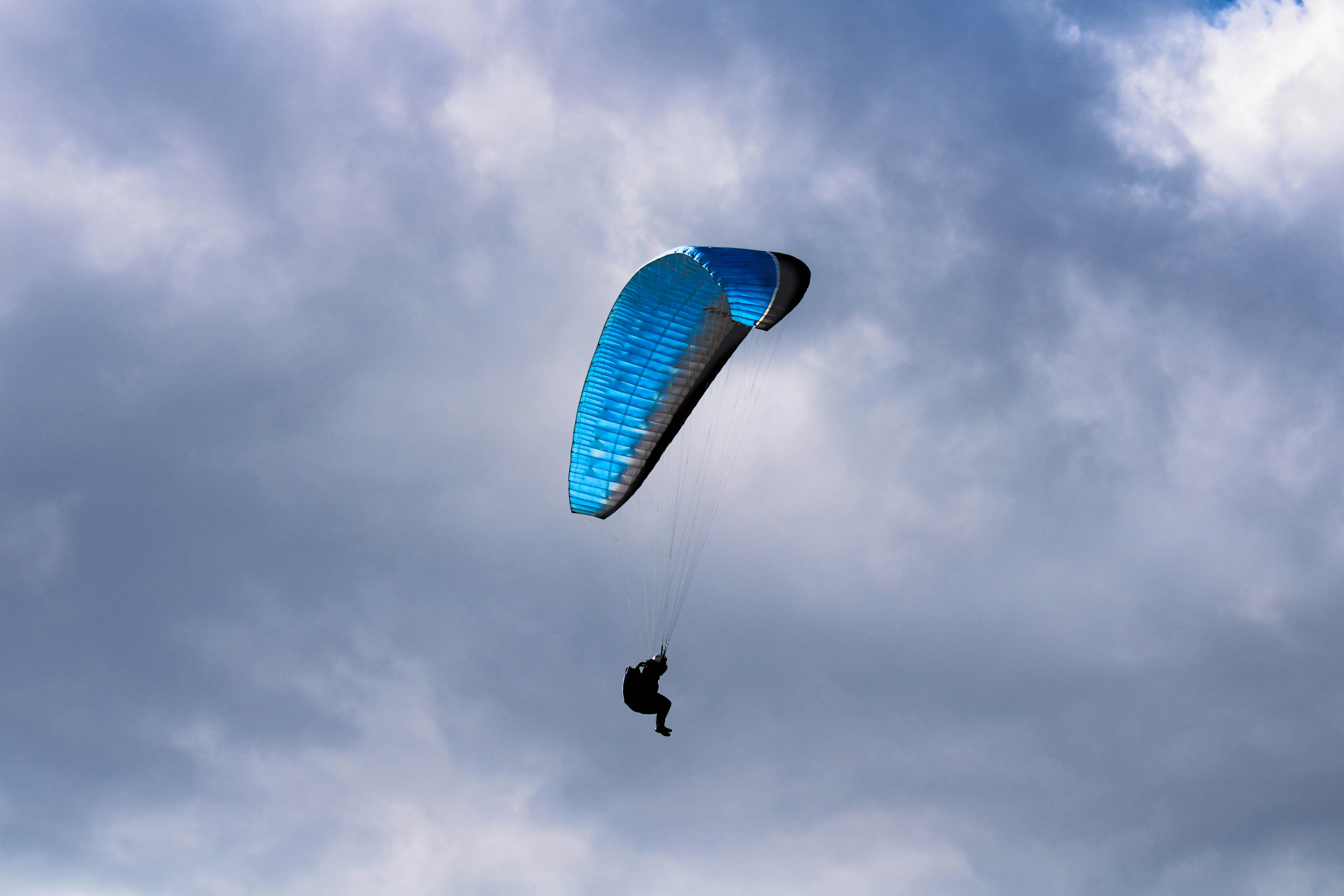 a person parachuting in the air