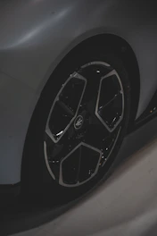 a close up of a car tire