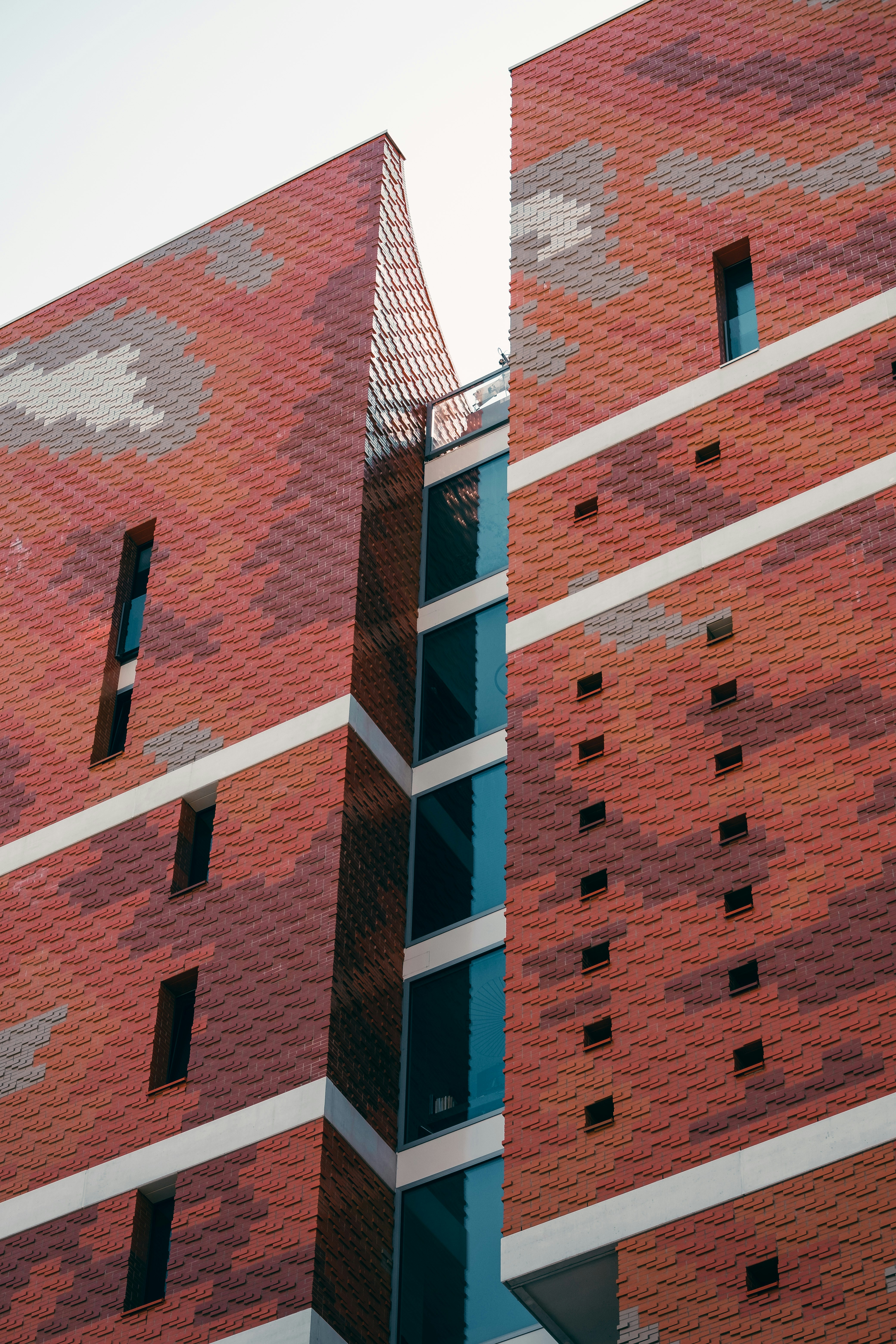 a tall building with a blue column