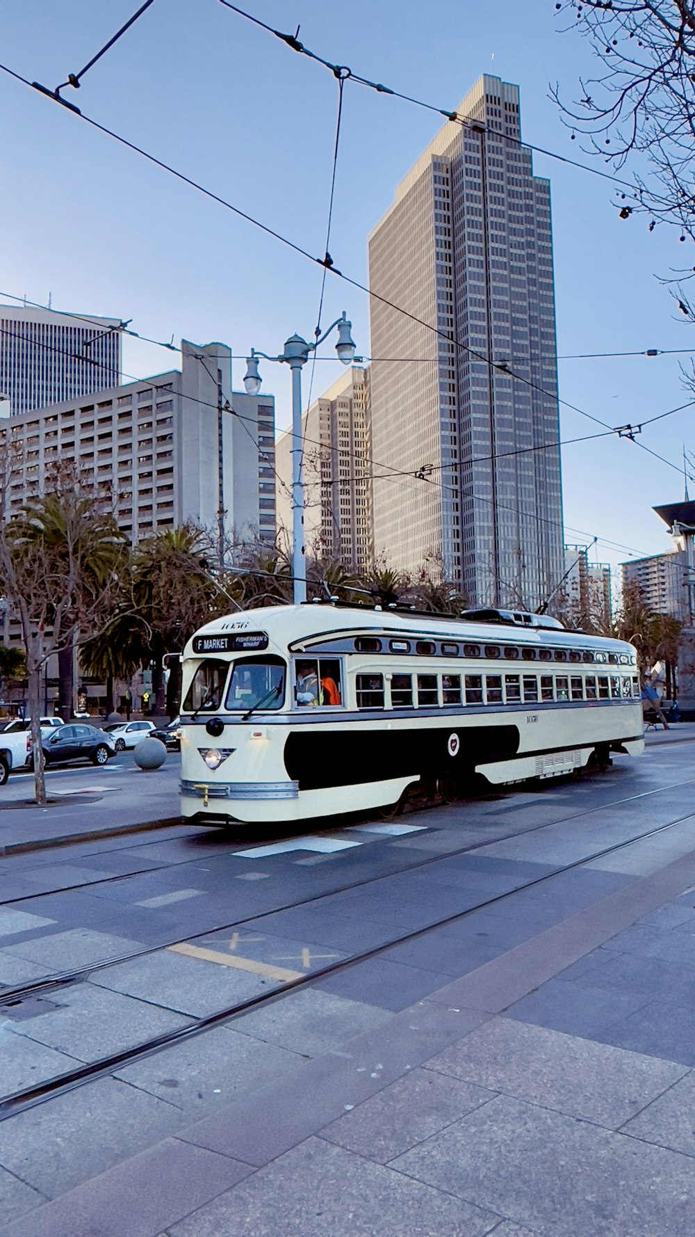 a trolley on a street