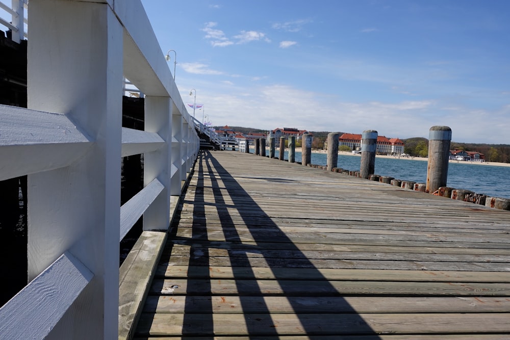 a wooden walkway over water