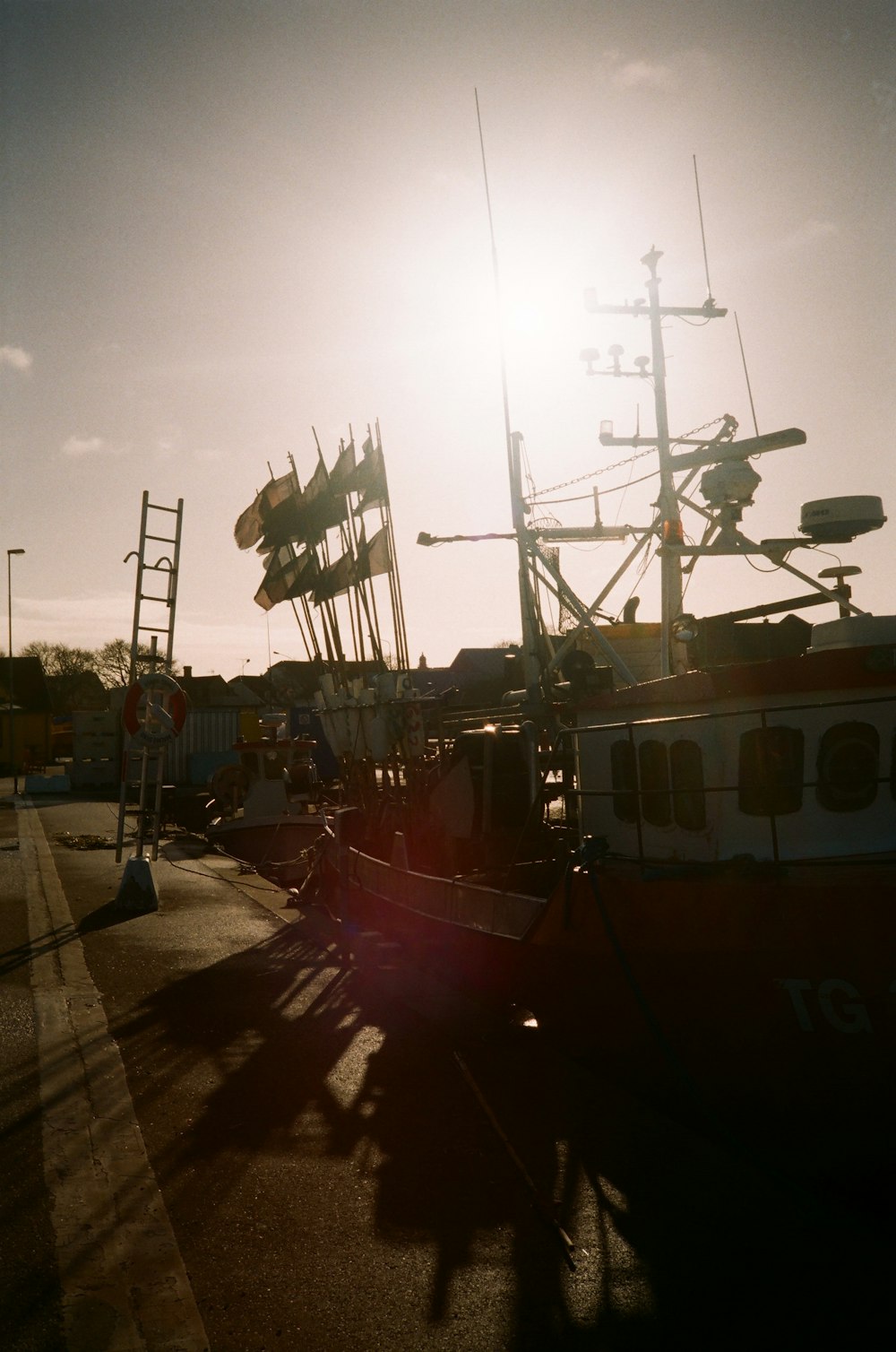 a boat docked at a pier