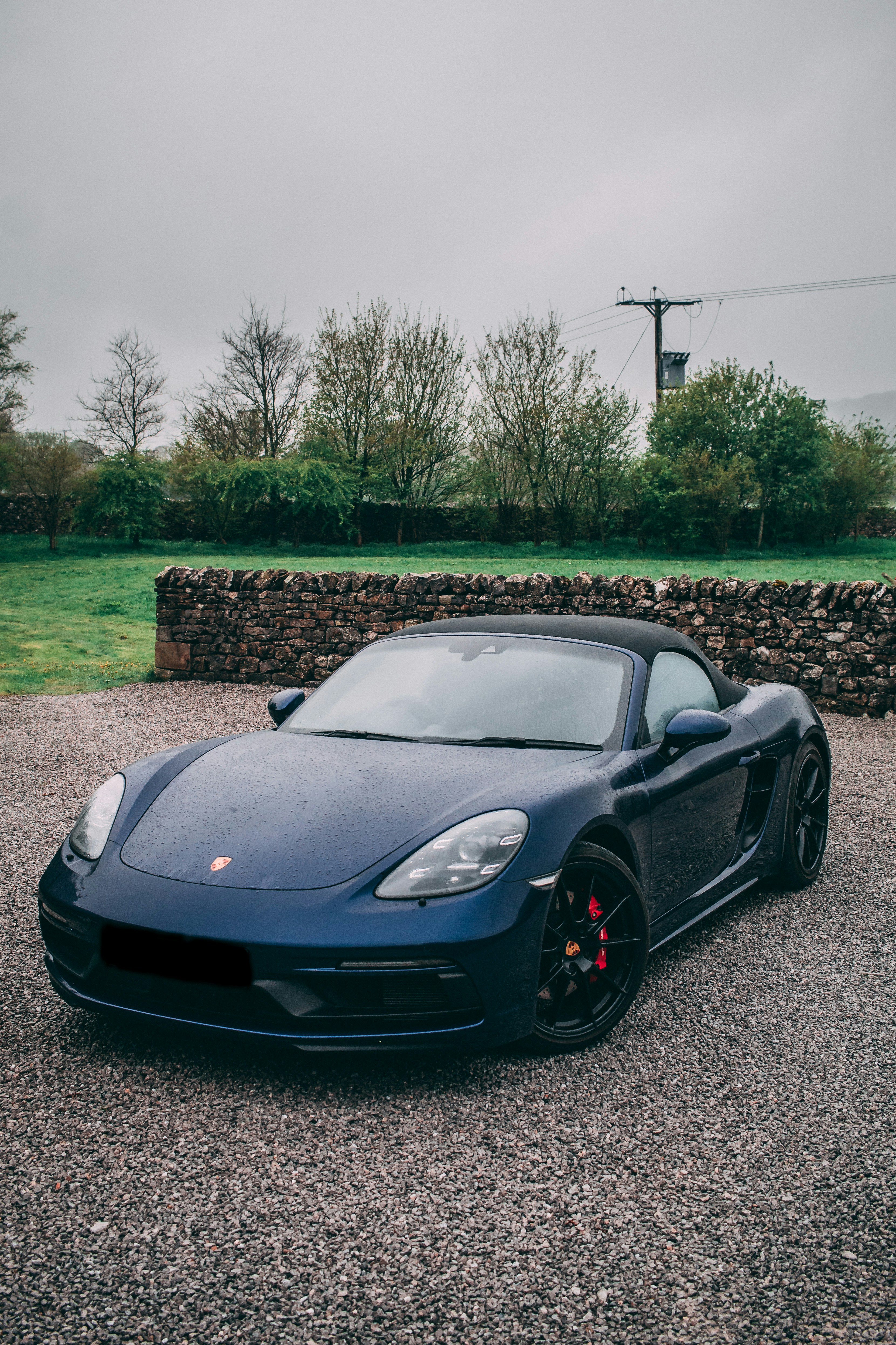 a car parked on gravel