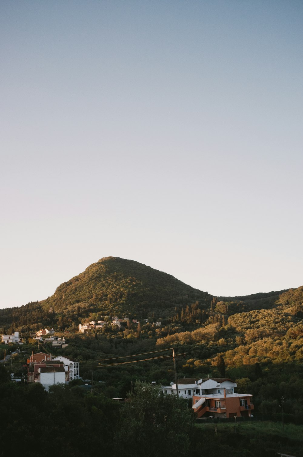 a town below a mountain