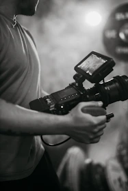 a man holding a camera