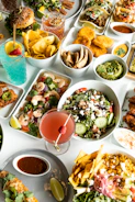 a table full of food