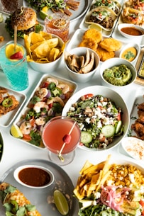 a table full of food