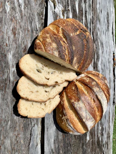 a group of cookies on a wooden surface